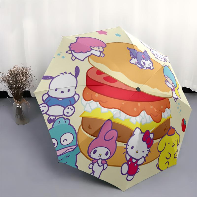 1pc Hello Kitty & Friends Automatic Opening/Closing Umbrella with Foldable Design, Iron Frame, Outdoor Use, Festival Gift, Suitable for Fans, Travel,
