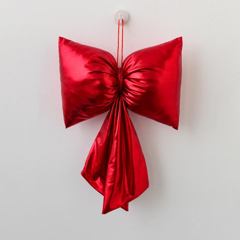 

Glace Leather Bow Hanging Ornament Sparkly Xmas Tree Charm Christmas Bowknot Pendant Festive 12cm красный