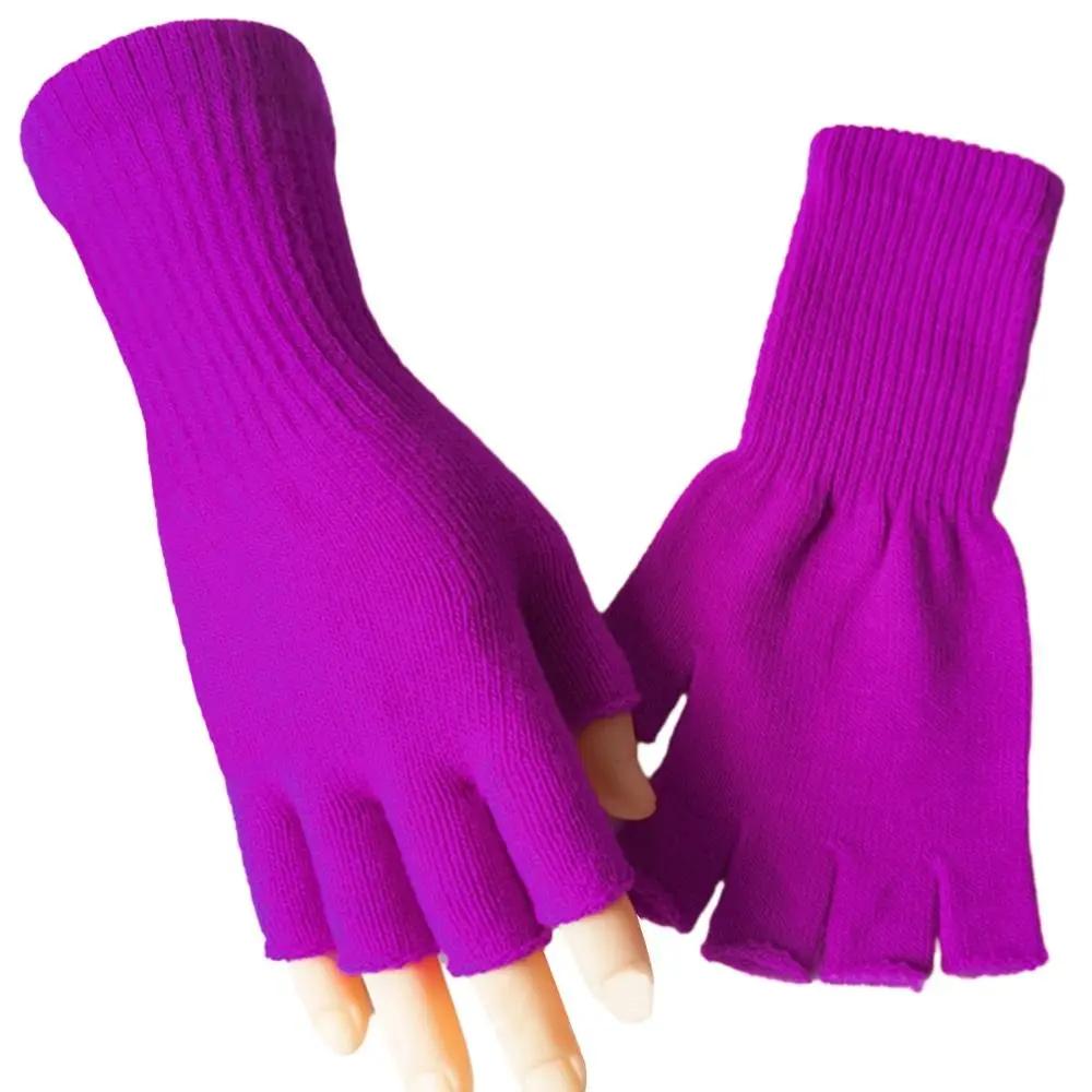 Striped Stripey Unisex One Size Fingerless Gloves Gothic Knitting Fingerless Gloves Winter Warm Elastic Comfortable Gloves
