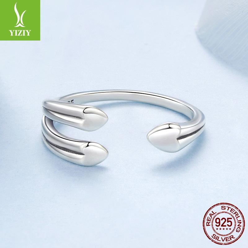 Liebe Offener Ring 925 Sterlingsilber Metall Kleine Liebe Schlichter Ring