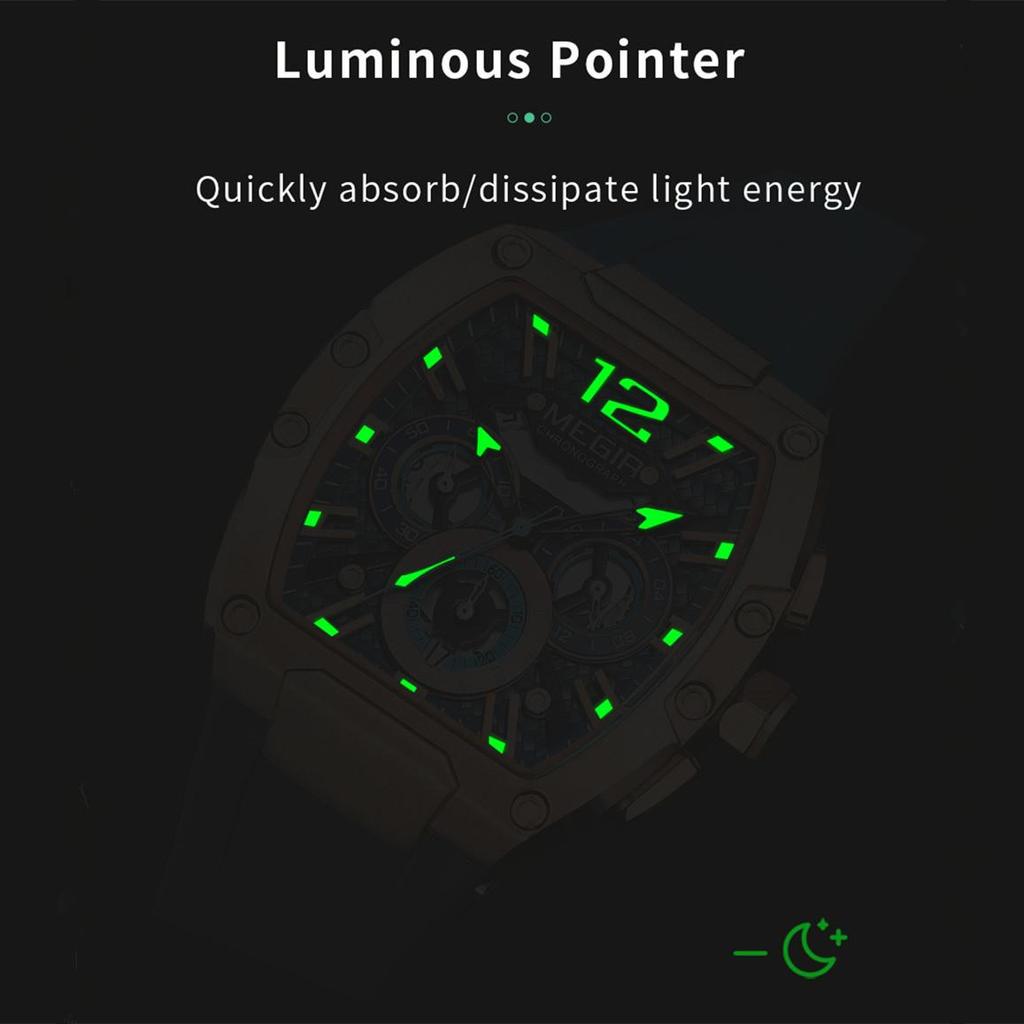 Megir Chronograph Luxury Sport Quartz Watches for Men Waterproof Luminous Casual Big Dial Wristwatch Date Clock Reloj Hombre 8112