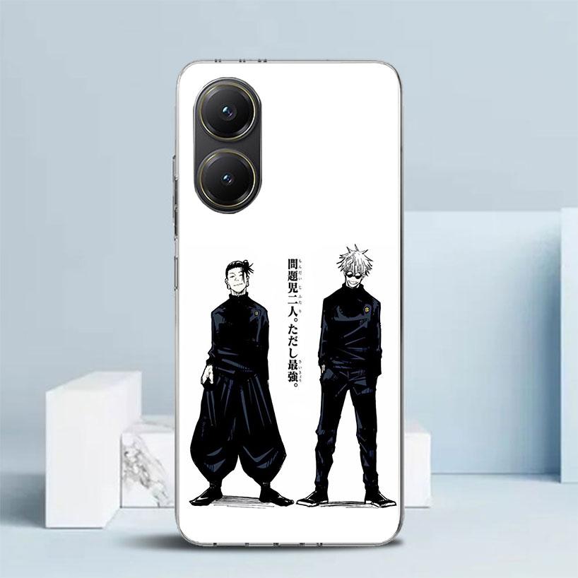 Black White Kaisen J-Jujutsu Phone Case For Xiaomi Poco F7 Ultra X5 X6 X7 Pro M7 Redmi 15C 15 13C 13 12C 12 10C 10 10A 9 9C 9A 9