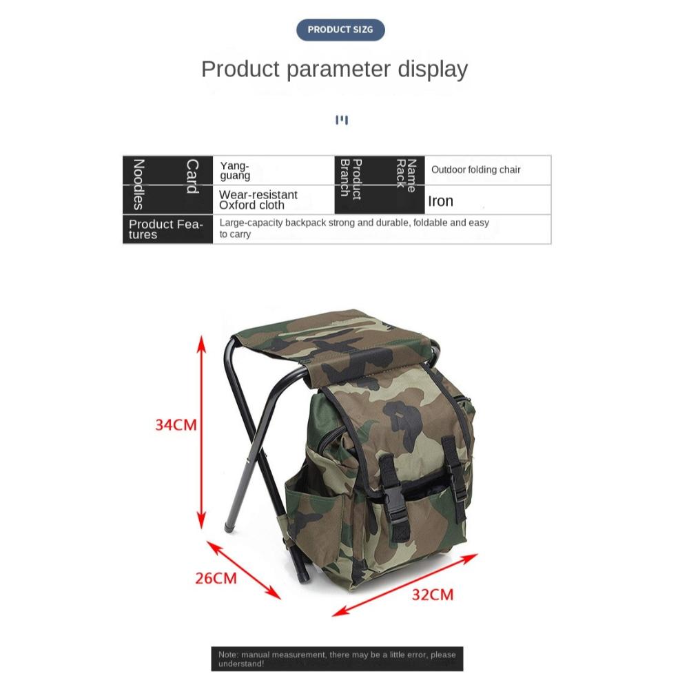 2025 Folding Camping Stool With Backpack Steel Collapsible Camp Stool Ultralight Compact Portable Footstool Ottoman Fishing
