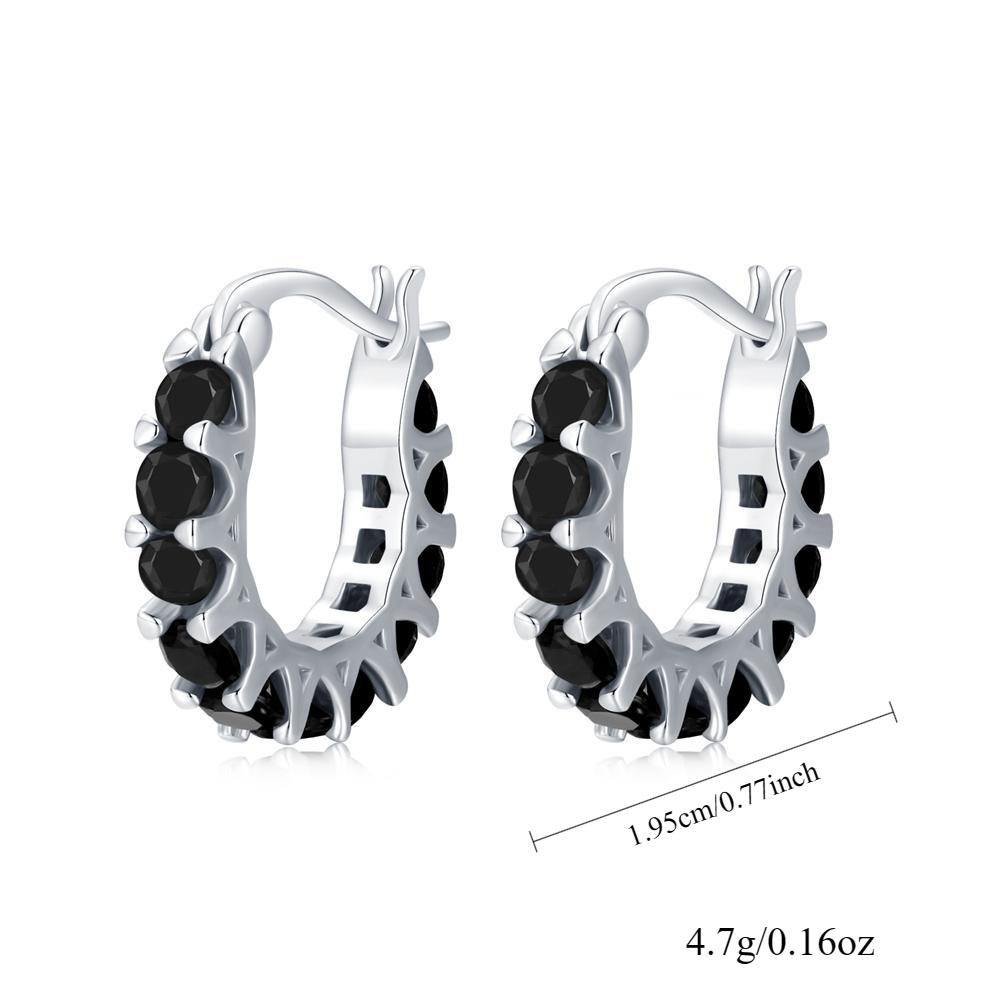 Black Awn Black Stone Hoop Earring