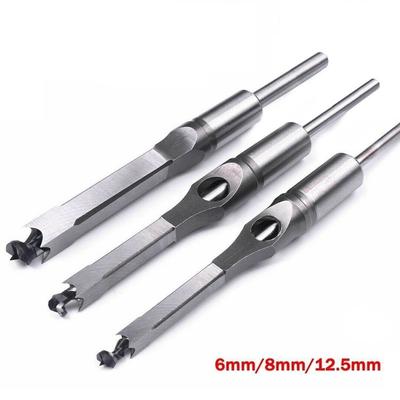 Square Hole Saws 6/8/12.5mm Auger Chisel For Carpentry
