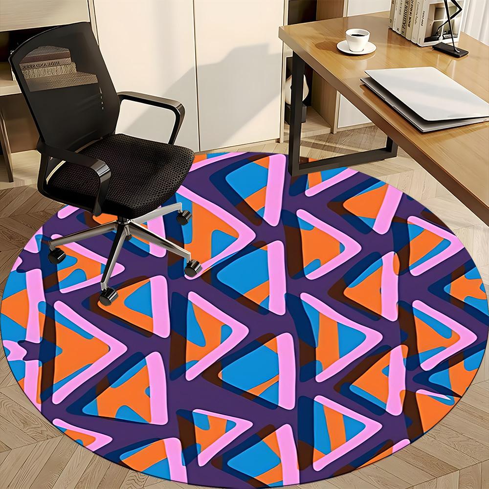 1 Stück Runder Teppich mit abstraktem Muster für das Büro, rutschfest, weich und langlebig, für die Innendekoration, perfekt für das Büro, schöne Dekoration yy26031