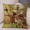 Vintage Cartoon Elves  Cushion Cover Decor Ful Fairy Tale World Pillow Case Plush Flower Girl Pillowcase for Sofa Home,(3)