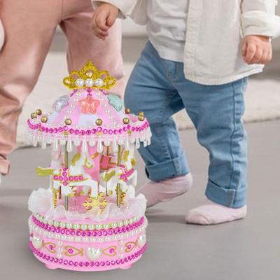 DIY Carousel Music Box Handmade Tabletop Ornament Girls Musical Gift for Girls Women Granddaughter Daughter Anniversary Present