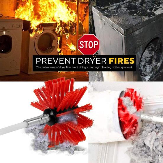 9Pcs/Set Chimney Pipe Brushes Flexible Rod Range Hood Dryer Vent Cleaning Tools