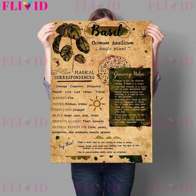 Tree Magic Gardening Witches and Witchcraft Basic Plant Retro Decorative Painting Wall Art Canvas Printmaking