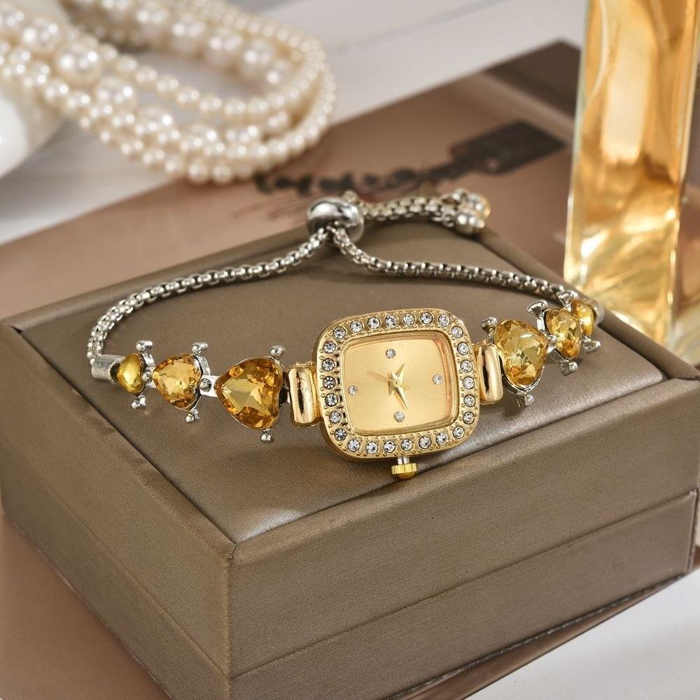 Heart-shaped Women's Bracelet Watches Precise Quartz Watch Diamond-studded Watches  Birthday Gift