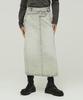 Mc Wood Gun Ronas 7997 Bleach Wash Light Grey Denim Long Skirt