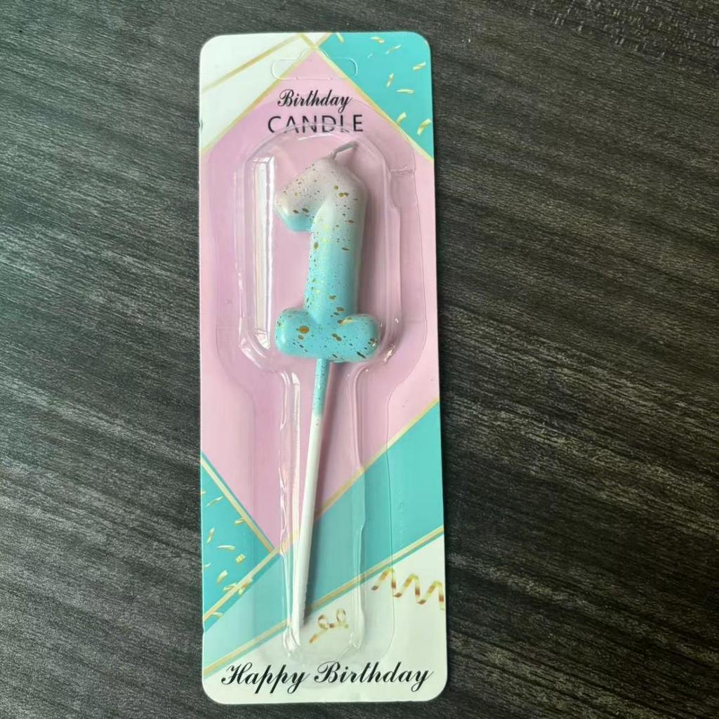 Galaxy Gradient Birthday Number Candles: Starry Sky Cake Toppers for Kids' Parties