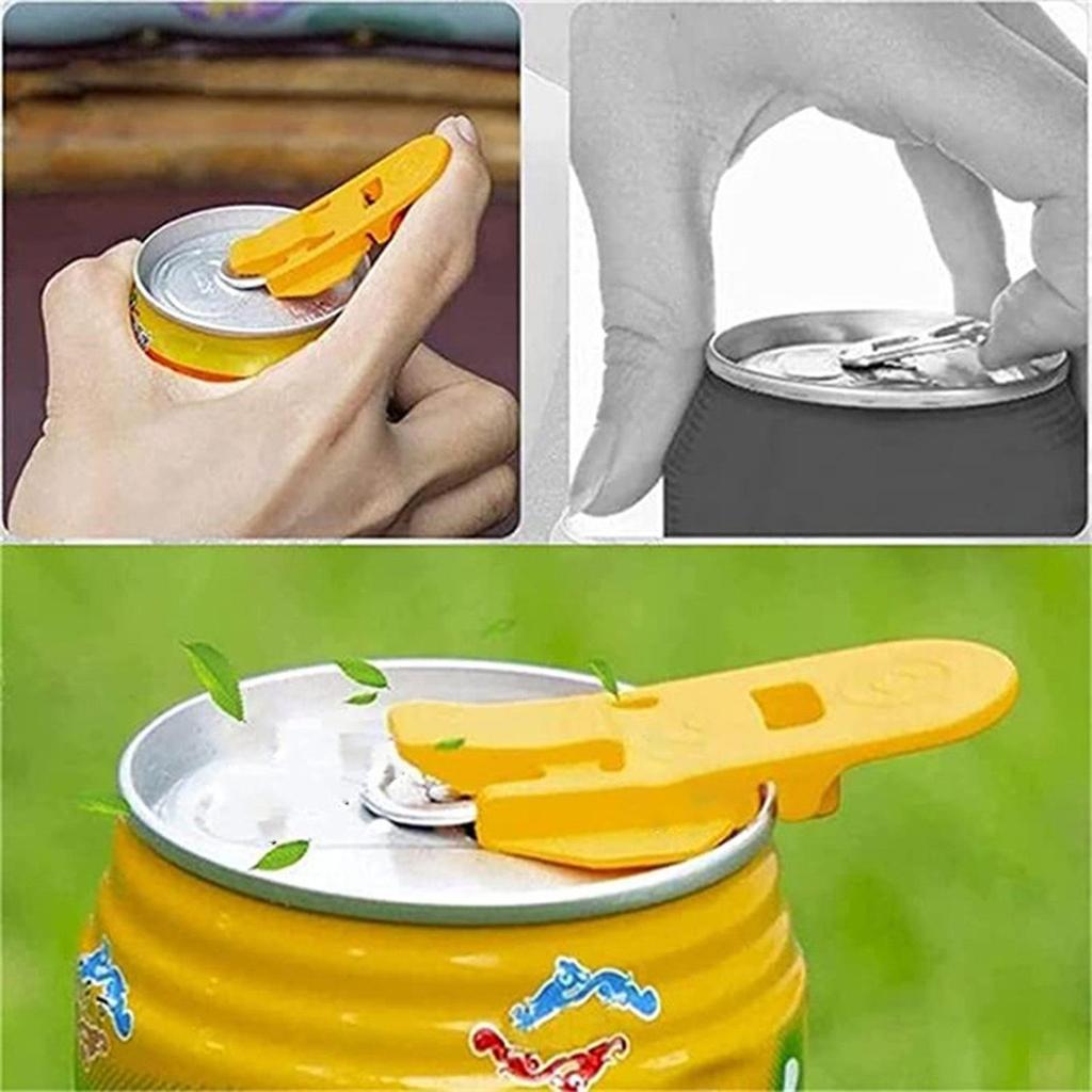 6pcs Multi Colored Beverage Can Opener and Protective Lid Suitable for Parties Barbecu and Beach