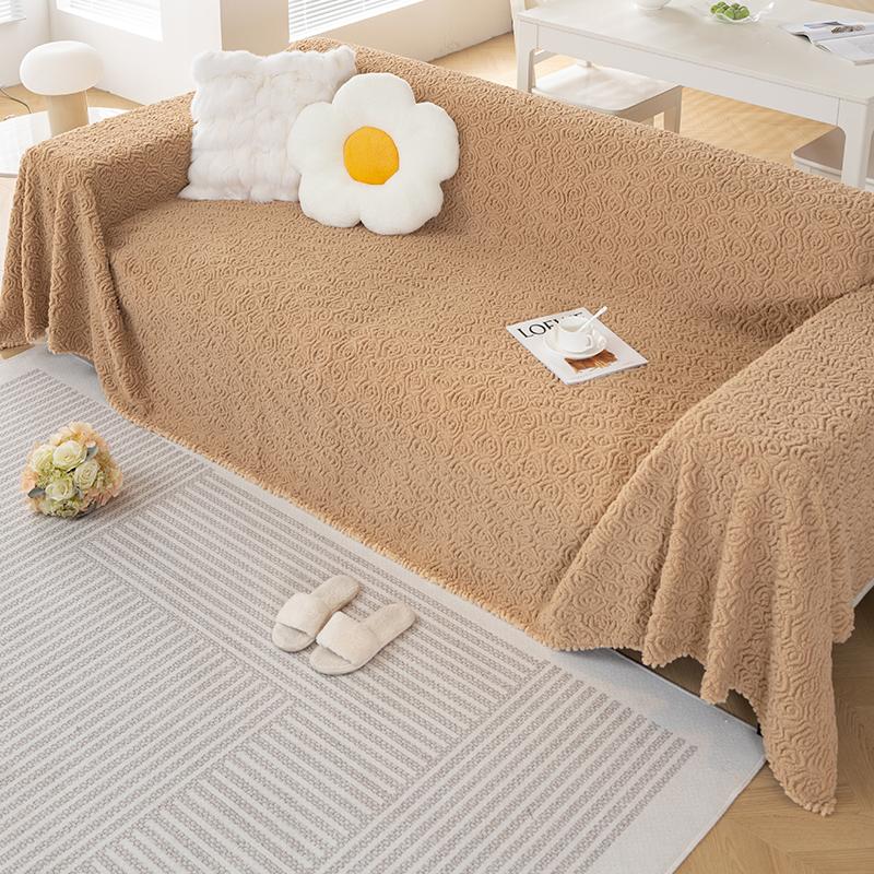 Modern Simple Solid Color Sofa Throw Cover Non-slip Sofa Towel Nordic Dust Anti-scratch Protection Cover Sofa Mat Blanket