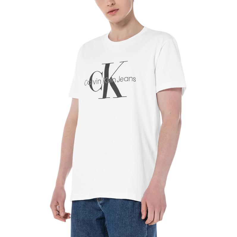 Calvin Klein Printed Logo Cotton T-Shirt Unisex Tops White J320770-YAF