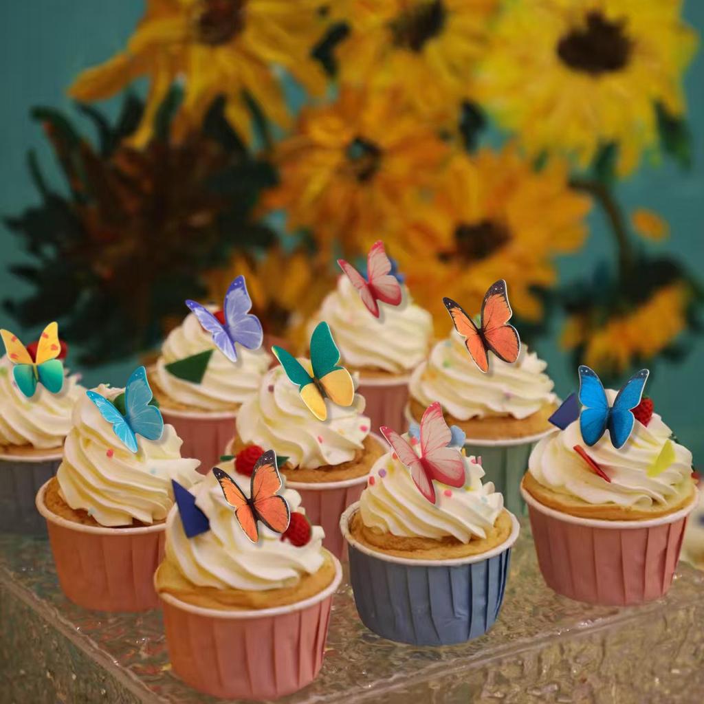 Decorazioni commestibili a forma di farfalla in carta di riso per torte - Ostia per uso alimentare per cottura e guarnizione.