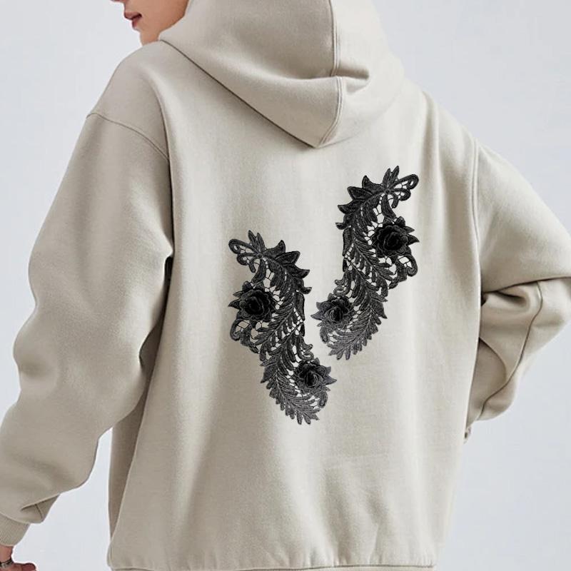 1 Pair Flower Fabric Appliques for Fashion Clothing Clothes Dress Decor 3D Hollow Water Soluble DIY Crafts Lace Embroidery