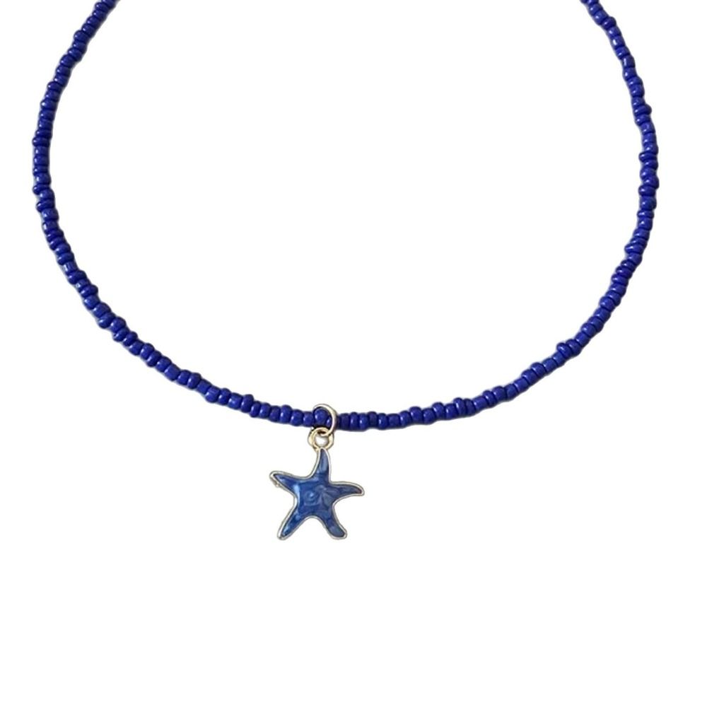 Starfish Spring Summer Necklace Short Neck Choker Chain Cute Pendant Necklace  for Women Girls