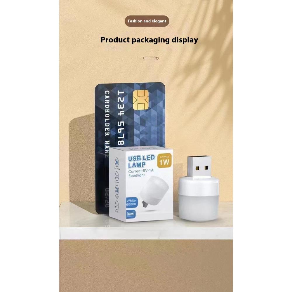 USB Night Light Mini LED Night Light USB Plug Lamp Power Bank Charging USB Book Lights Small Round Reading Eye Protection Lamps