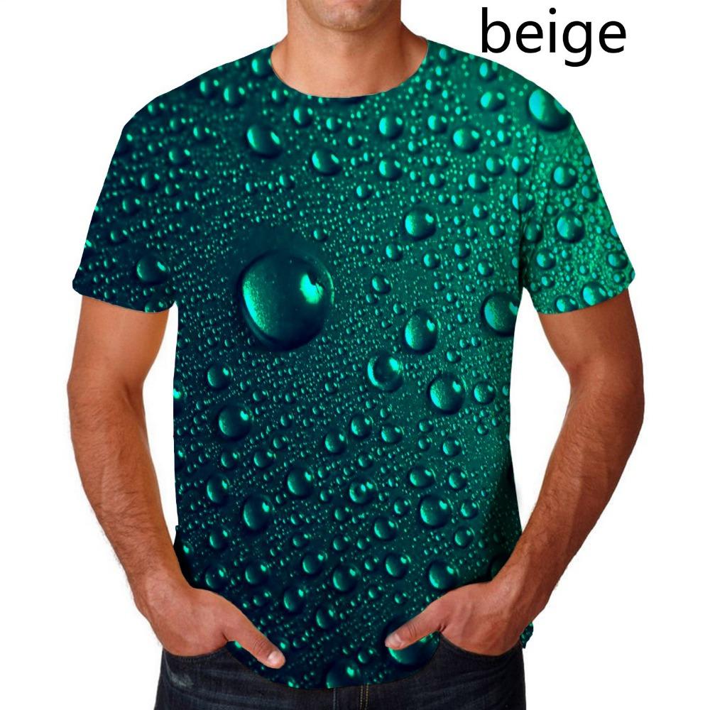 Fashion Raindrop 3D Printing T Shirt Water Drop Unisex Funny Short Sleeve Tee