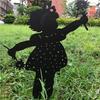 Girl Sculpture Portable Silhouette Stake Sculptures Waterproof Statue Courtyard Decoration for Patio Decor Home