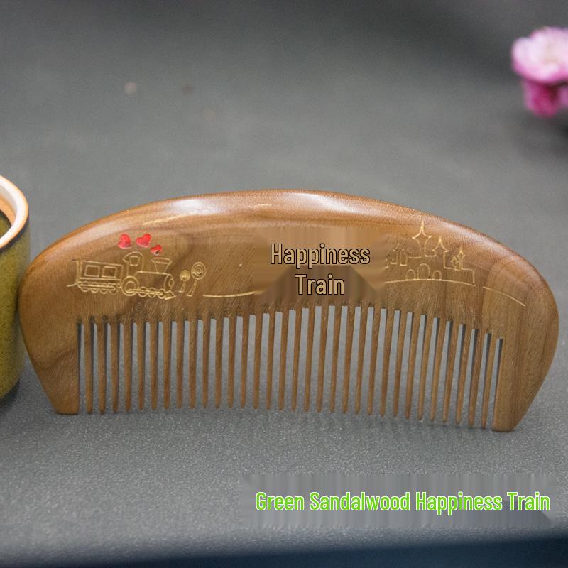Black Gold and Golden Silk Sandalwood Fine-Tooth Comb, 13cm, Unisex Hair Care Gift