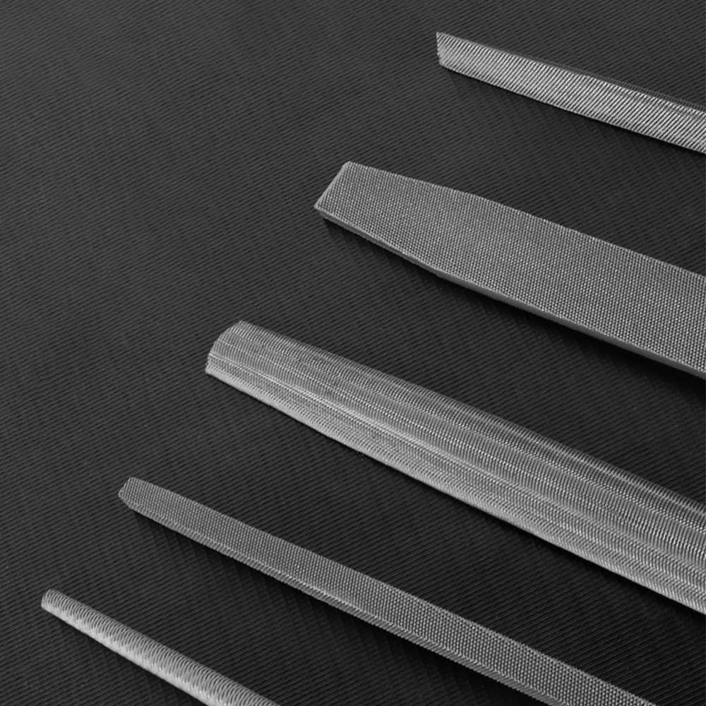 Set of 5 Metal Metal Woodworking Flat Bar Polishing Tools Files, Files, Files, Round, Half-round, Triangular, Files, Files, Deburring,