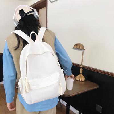 Damen-Schultasche, wasserdicht, große Kapazität, Schulrucksack, glatter Reißverschluss, einfarbig, für Teenager und Mädchen, lässiger Tagesrucksack, Studentenversorgung