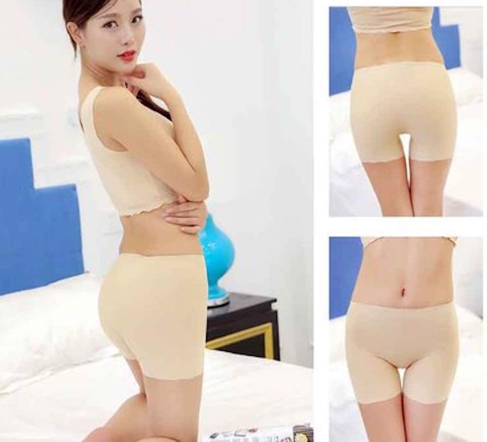 GOODS Plus Size 4XL Innerwear Length Wave [TOKYO MARKET] [PureAribon] Anti-Chafing Spats/Pettipants (Beige, 3/4 Pattern)