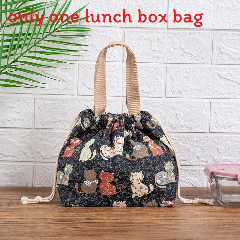 Japanese Lunch Box Bag Handheld Canvas Lunch Tote For Office And Picnics