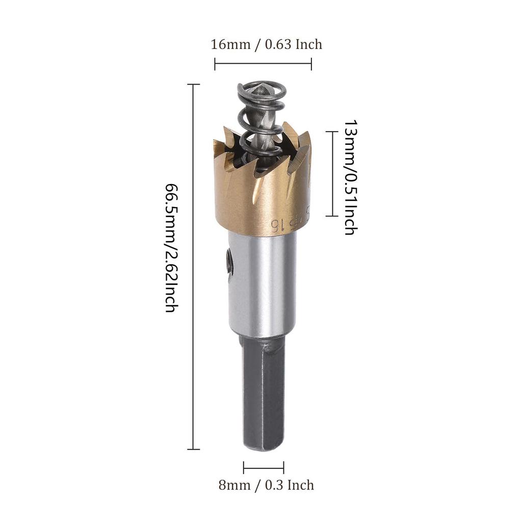 16mm High Speed Steel Hole Saw Metal Steel Hole Saw Hole Cutter for Thick Metal Stainless Steel Iron Sheet Metal Wood
