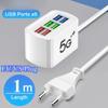Universal Adapter Fast Quick Charging Head Socket Wall Charger Socket HUB Splitter Multi 6 Ports USB Phone Charger Power Strip