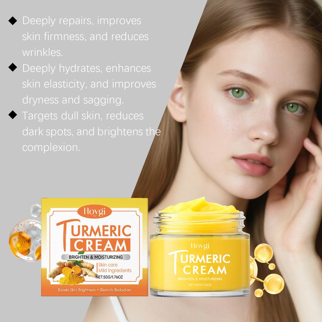 HOYGI Turmeric Brightening Cream – Hydrating & Nourishing Face Treatment for Radiant, Even-Toned Skin