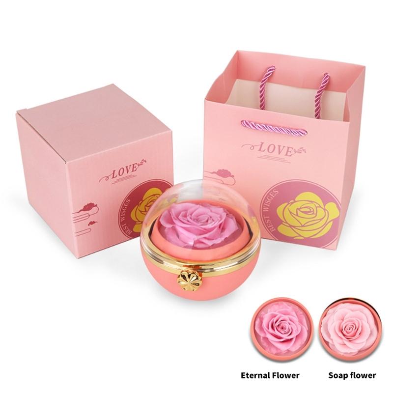 Creative Rotating Designs Flower Jewelry Holder Symbolizing Everlastings Love for Proposals and Anniversaries Storage