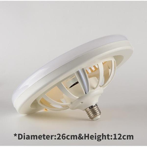 Ventilator de Plafon Inteligent 2 în 1 cu Lumină LED Silențios 30W E27 Dimmabil Lampă Ventilator cu Telecomandă Gură de Aer Reglabilă pentru Dormitor Living Bucătărie