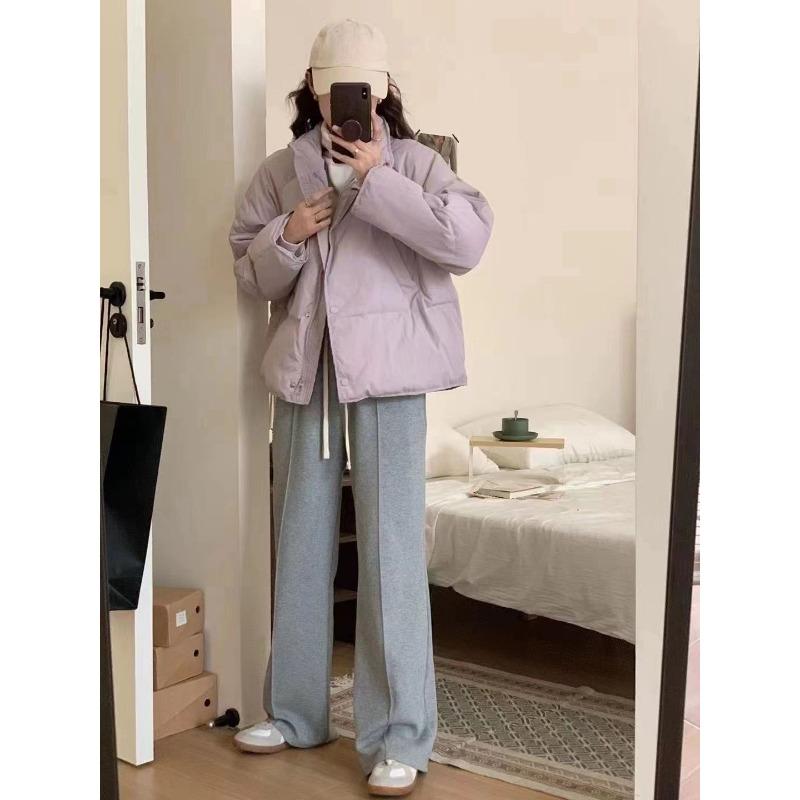 Winter Short Puffer Jacket Women Korean Style Slim Fit Cotton Coat Warm Down Alternative Outwear