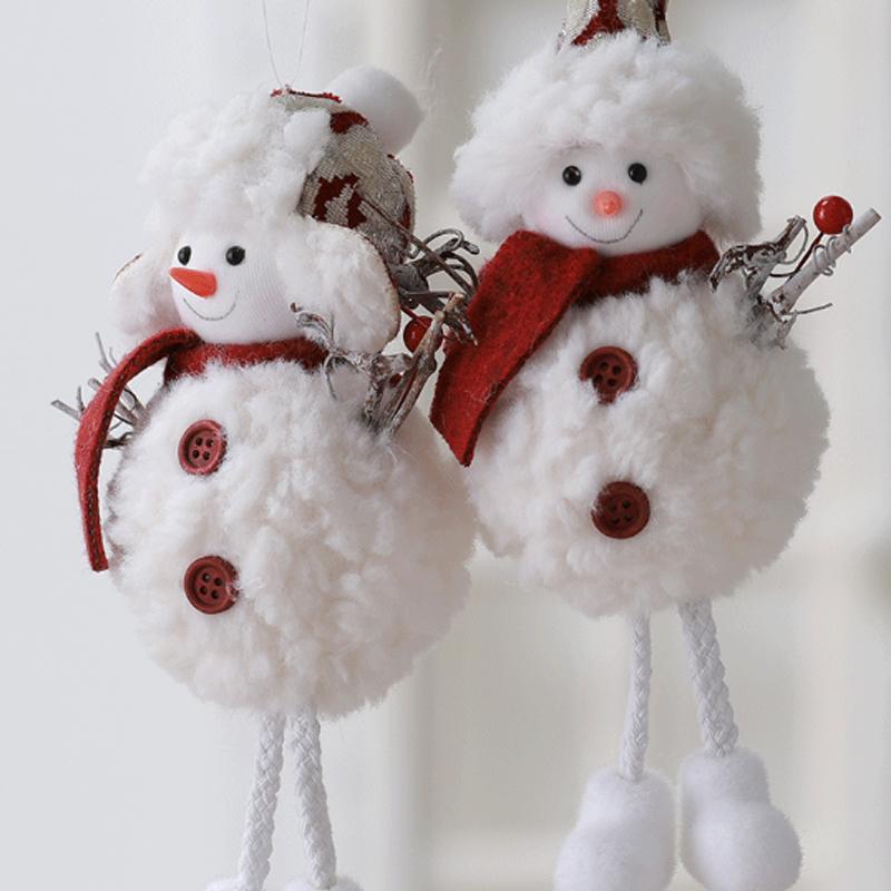 Christmas Angel Snowman Plush Doll Pendant Xmas Tree Hanging Ornaments Party Decor