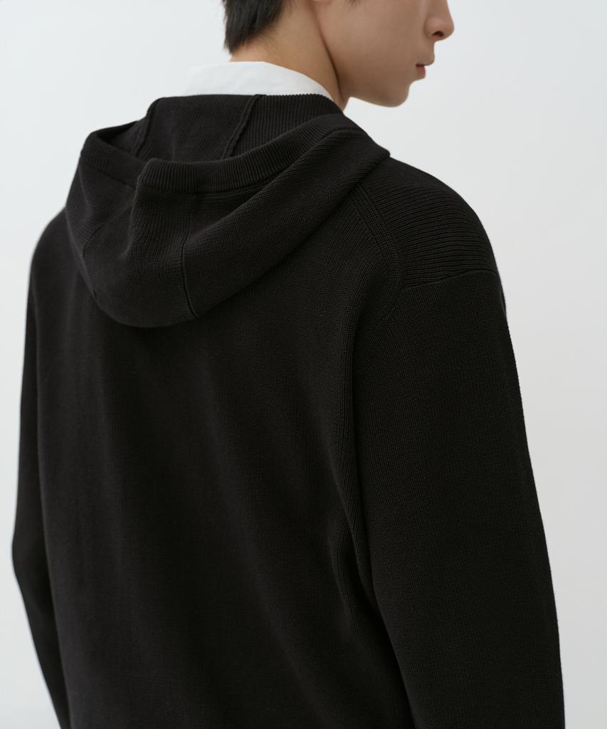 Musinsa Standard Washable Supima Cotton Knit Hooded Zip-Up [Black]