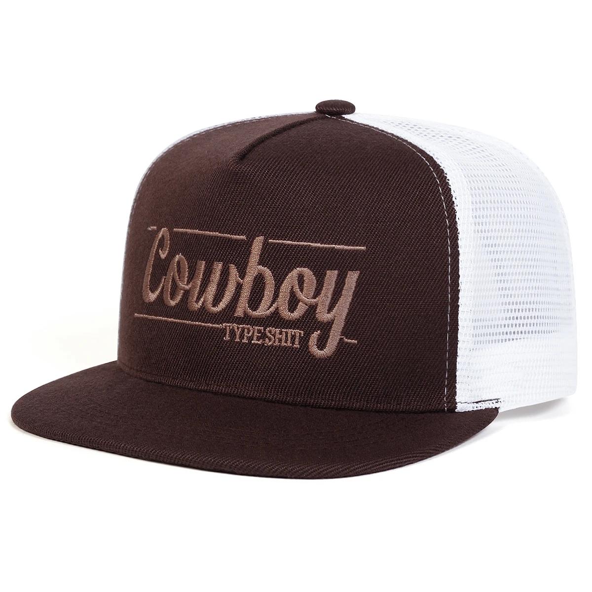 

Unisex Cowboy Letter Embroidery Hip-Hop Net Hats Spring Summer Outdoor Adjustable Casual Baseball Caps Sunscreen Hat Sports Cap