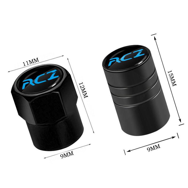 4Pcs Car Valve Caps Wheel Tires Air Tyre Stem Protective Cover For Peugeot RCZ 206 307 308 3008 207 208 407 508 2008 5008 107 HGH3