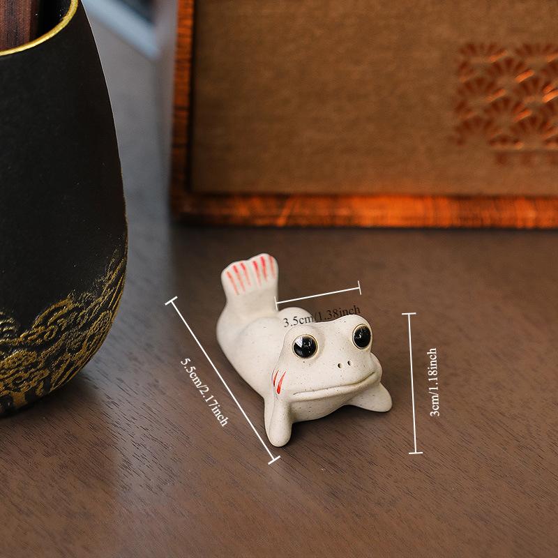 Ceramic Little Frog Decoration Ceramic Lotus Leaf Tea Ceremony Accessories Tea Table Fun Decoration Tea Room Decoration