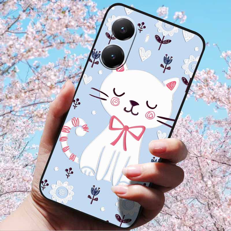 For Xiaomi Poco X7 Pro 3D Relief Flower Emboss Soft Silicone Case Cartoon Painted Back Cover for Poco X7 Pro with 3D Relief Case