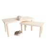 Plateforme Rectangulaire en Bois avec Piliers Support en Bois Aire de Jeux pour Oiseau de Compagnie