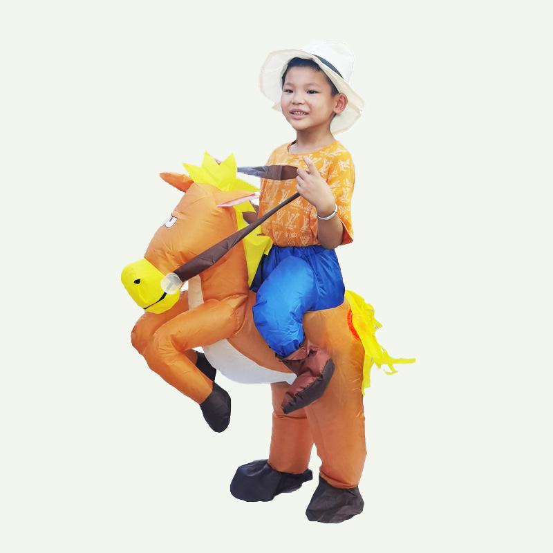 Devilish Grinning Inflatable Horse Costume for Halloween Parties One Size