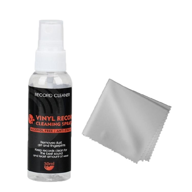 

Quality Vinyls Record Cleaning Set 30ml Cleaning Fluid with Microfiber Cloth for Enhances Audios Claritys Cleaner