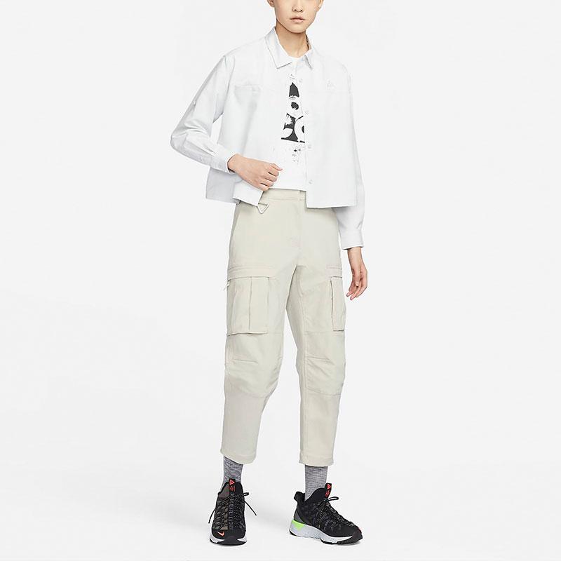 Nike ACG Devastation Trail Solid French Sun Protection Quick-Dry Long Sleeve Shirt Women shirts Photon-Grey FB7888-025