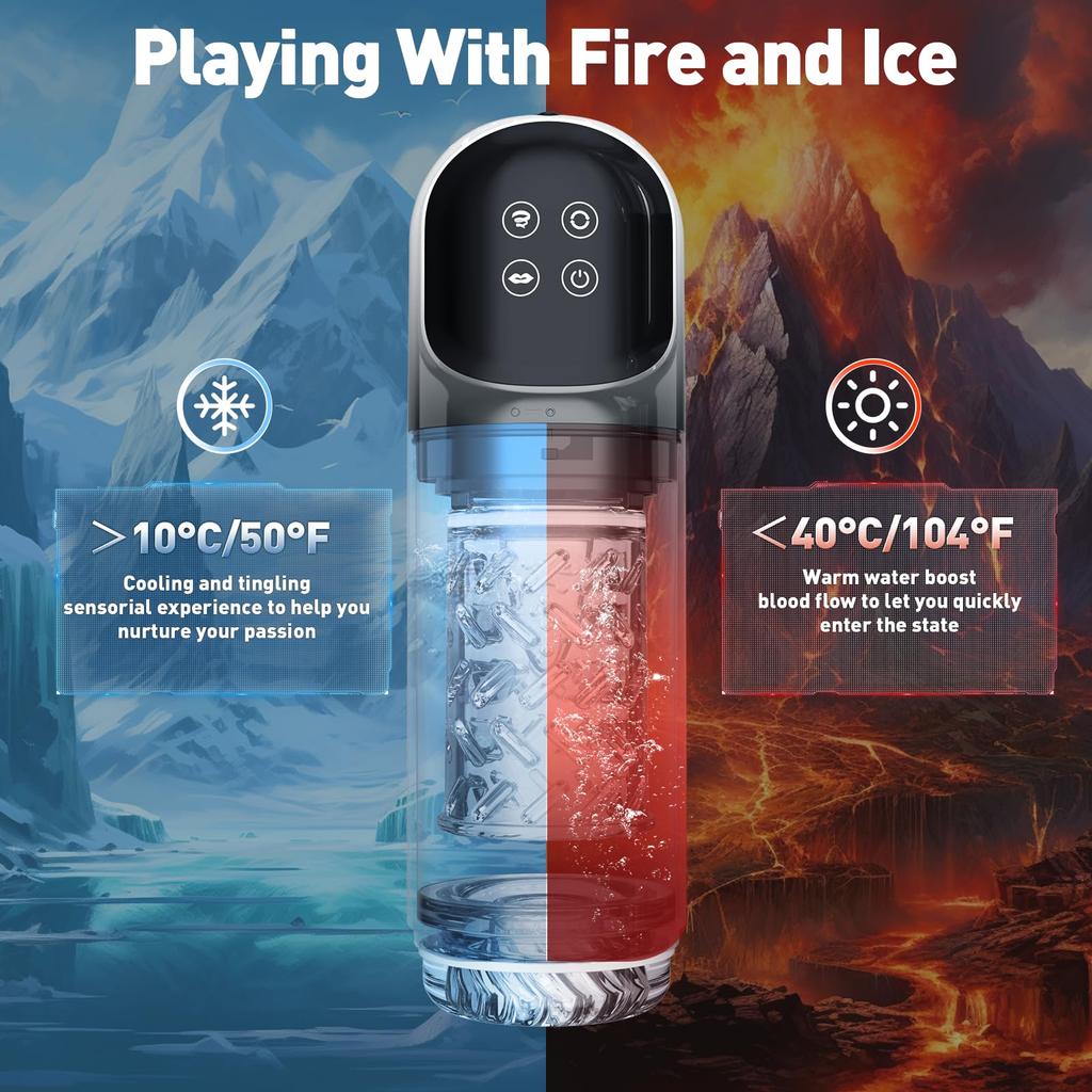 LCD-Masturbator mit automatischem Saugen und Lecken, Penispumpe, Taschenmuschi, männliche Masturbation mit 14 leistungsstarken Modi, Sexspielzeug für Männer