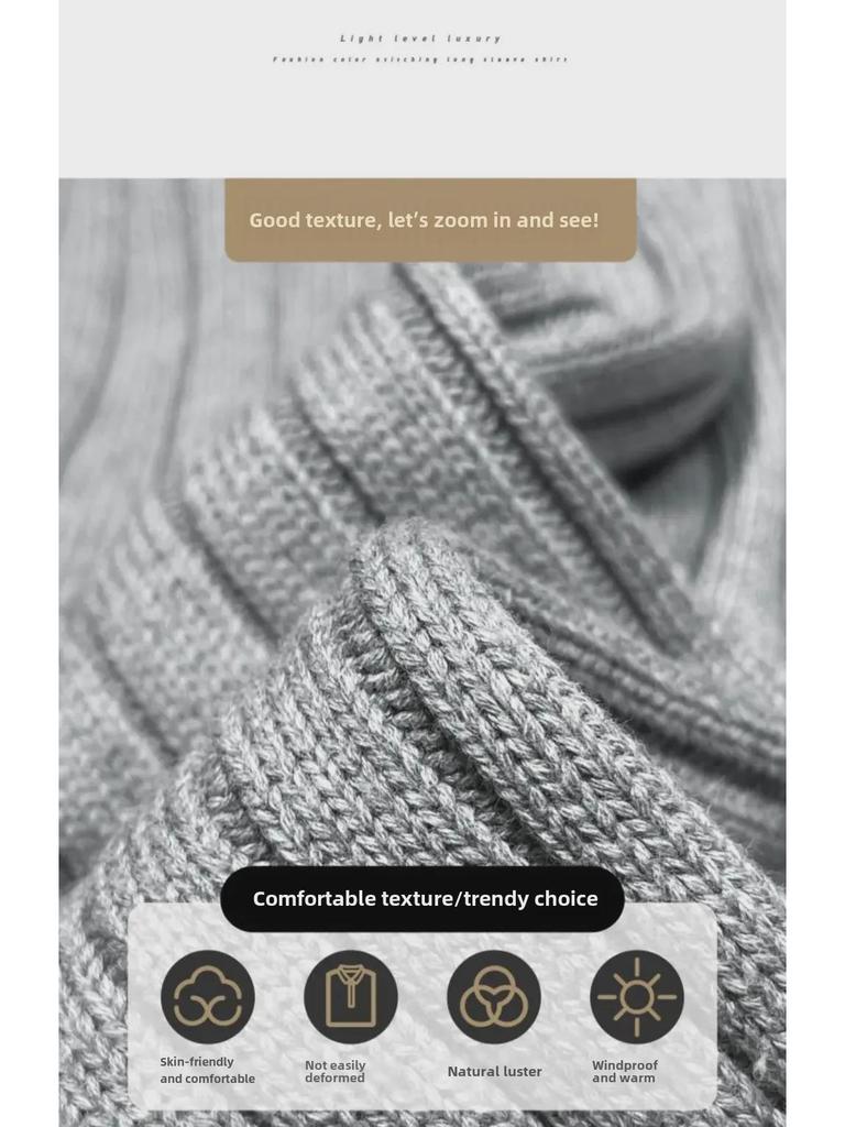 American Autumn/Winter Solid Color Zippered Knit Cardigan: Trendy Korean-Style Men's Outerwear