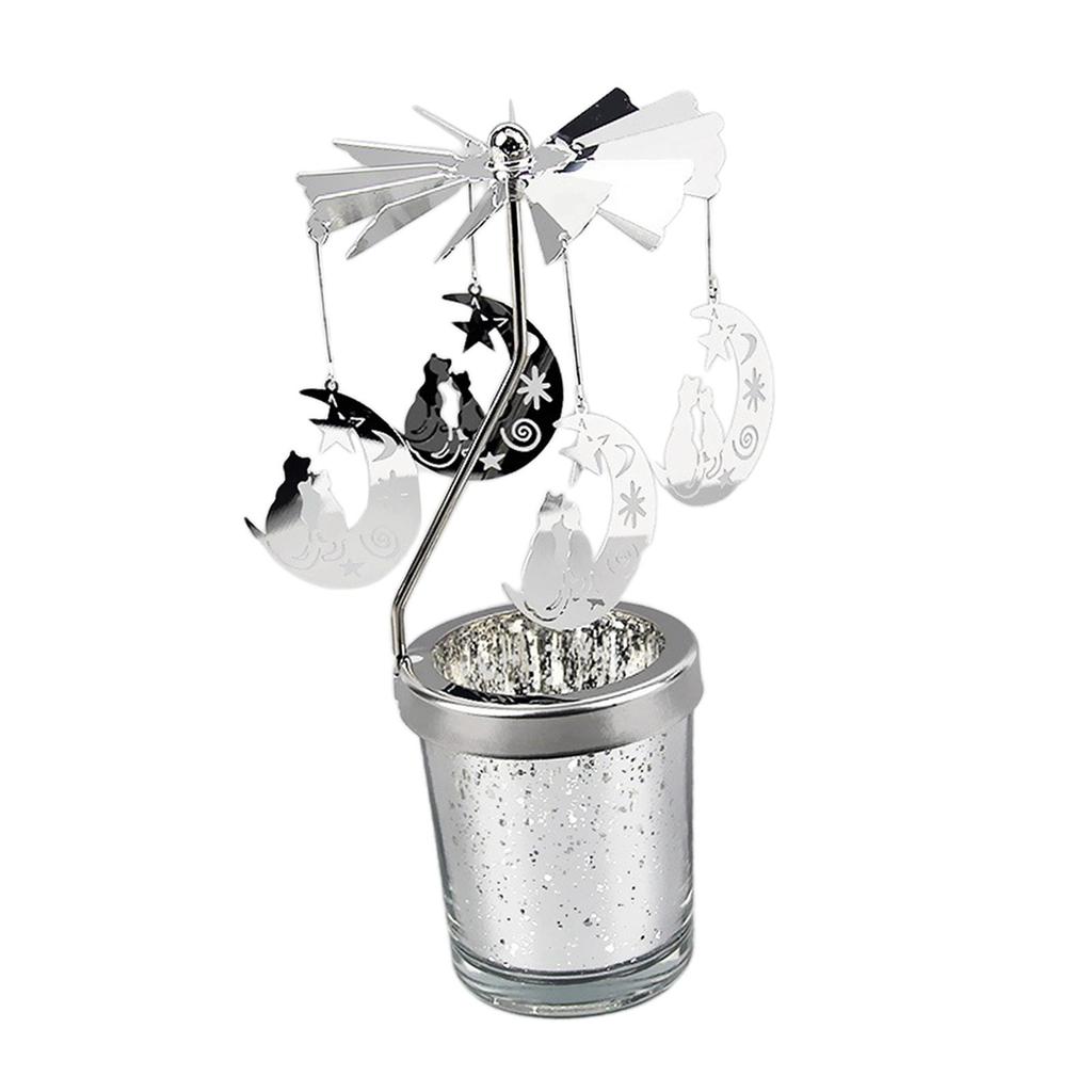 Elegant Rotating Candle Holder for Fireplace Desktop Restaurant Festival Christmas